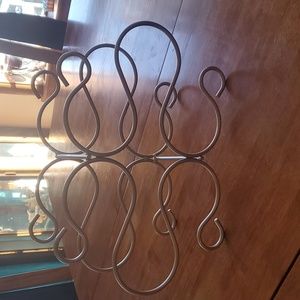 Stainless Metal 6 Bottle Wine Rack Holder NWT